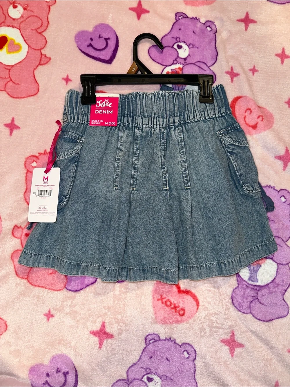 Justice Girls Blue Denim Skirt with Tie Waist